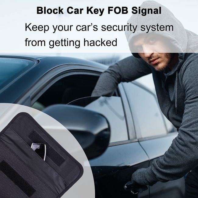 FYY Faraday Key Fob Protector 2 Pack - Black RFID Blocking Key Fob with  Credit Card Slot, Security Protector for Car Fob Faraday Pouch for Key Fob