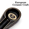 CIGARLOONG Cigar Ashtray Single Classic Ceramic Ashtray Outdoor or Indoor Use (Colour: Black)