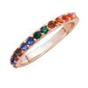 Rose Gold Plated Sterling Silver Rainbow CZ Eternity Ring Size O