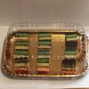 Decony Rectangular Gold Cardboard Cake Tray 8''x 11' with clear dome lids - 10/sets