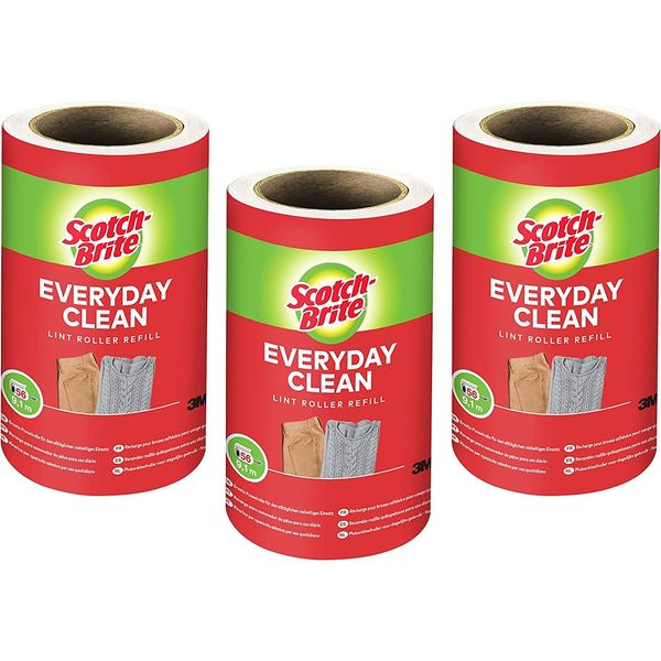 Scotch-Brite Lint Roller Standard, 3 x refill 56 Sheets