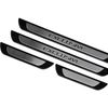 Axenture Universal Chrome Door Sill Trim Plate Covers with Scratch Guard - 4 Pcs