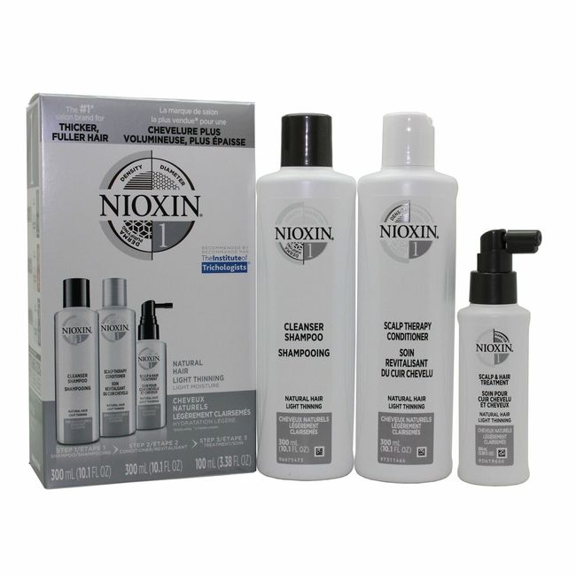 Nioxin System 1 Starter Kit-Cleanser 10Oz , Therapy 10Oz And Treatment 3.3Oz 3PC