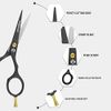 FABINOC® 5'' Beard and Moustache Scissors with Comb & Pouch – Eyebrow, Ear & Nose Small Hair Scissors - German Quality Stainless Steel Mustashe Grooming Kit (Black)