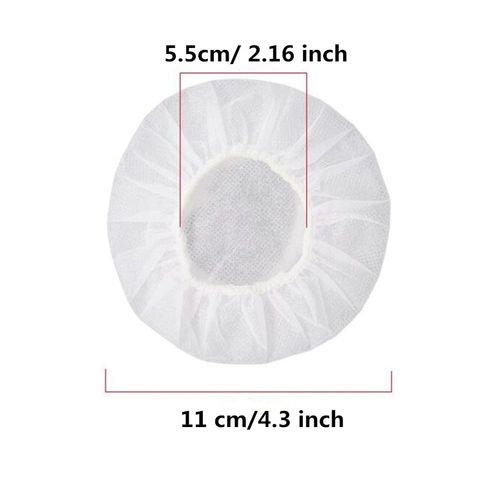 100pcs White Disposable Headphone Covers, Stretchable Non-Woven Ear Pads Covers for Most On Ear Headphones Earpiece with 8.5-10cm Earpads (Size L, 11cm)