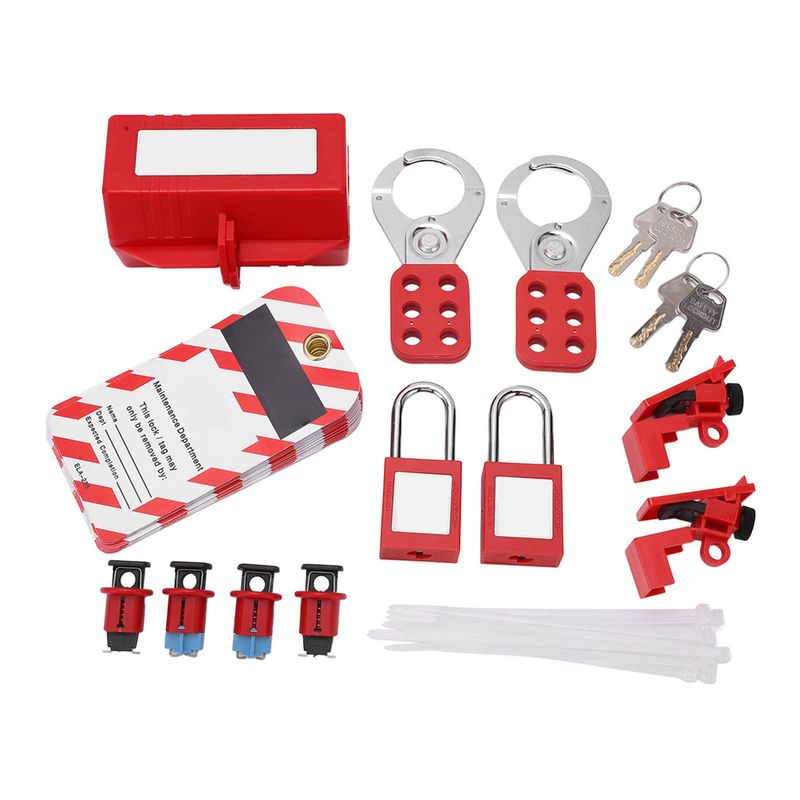 Asixxsix Lockout Tagout Kit, Circuit Breaker Lockout Complete Set, Red ...