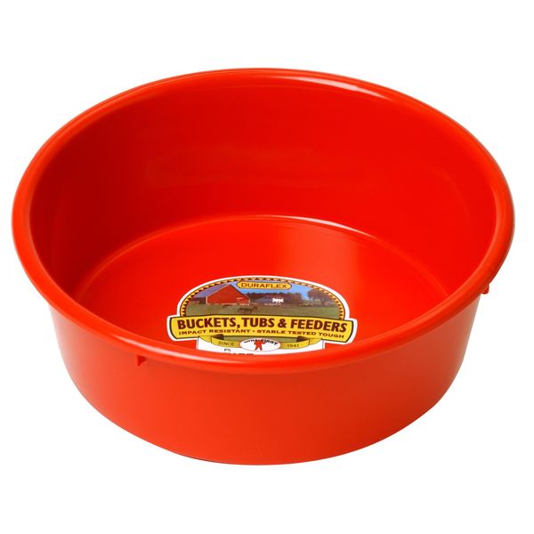 Little Giant® Plastic Utility Pan | Feed Pan | Durable & Versatile Livestock Feeding Bucket | Made in USA | 5 Quart | Red