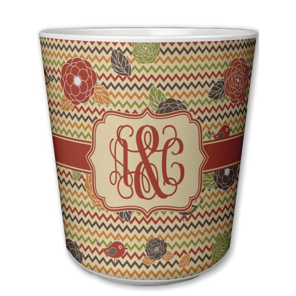 YouCustomizeIt Personalized Chevron & Fall Flowers Plastic Tumbler 6oz