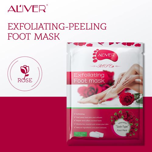 5 Pairs Foot Mask, Exfoliating Calluses Dead Skin, Foot Mask, Callus Remover, Callus Remover, Foot Mask, Baby Soft Smooth Touch Feet Men, Women, Exfoliating Foot Mask (Rose)