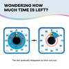 Countdown Timer 7.5 inch; 60 Minute 1 Hour Visual Timer – Classroom Teaching Tool Office Meeting, Mechanical Countdown Clock for Kids Exam Time Management Magnetic, Blue, Fish Pattern