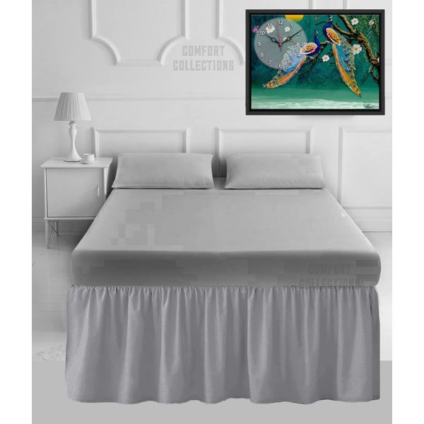 100% Poly Cotton Plain Dyed Percale Easy Care Silver Pillowcase Pair Only