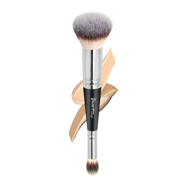Makeup Brush for Foundation Application, Dual-Ended with Powder and Angled Brushes