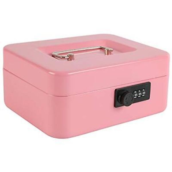 Medium Cash Box with Combination Lock Safe Metal Money Box with Money