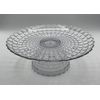eMKay® Cake Stand, Footed Cake Plate Server 24.5cm x 9.5cm - CLEAR - Dimple Collection