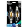 100-Watt Equivalent BA10 E12 Candelabra Dimmable Filament CEC Clear Chandelier