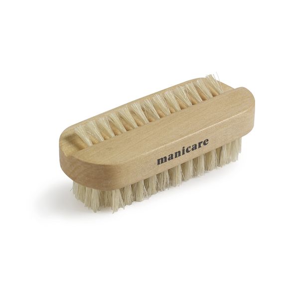 Manicare Wooden Nail Brush, Hygienic Double Sided Hand And Nail Cleaning Brush, Scrubbing Brush To Clean Under Nail Dirt Grime And Grease, Firm Strong Bristles, For Use On Fingernails And Toenails