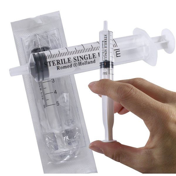 Romed Einmalspritzen Einwegspritzen 3-teilig (Spritze 5 ml, Menge: 25 Stück)