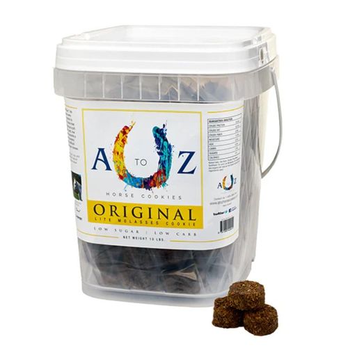A TO Z HORSE COOKIES Horse Treats, Original Flavor, A Softer Cookie/Pill Popper Made w/Lite Molasses, Low Carb/Sugar, Wheat, Corn, Soy & Alfalfa Free.All Natural Ingredients, 10 lb