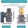 3/4 Inch PVC Rain Barrel Spigot Kit with Hose Adapter for Efficient Irrigation