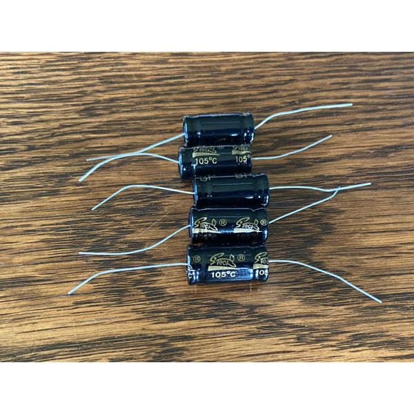 5pc Electrolytic Capacitor Axial BIPOLAR 2000hr 105℃ 47uF 100V 13x26mm Supertech