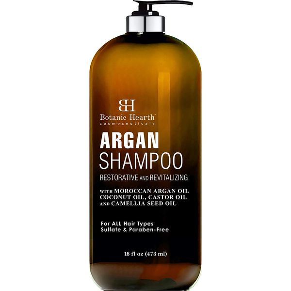 Botanic Hearth Argan Shampoo, Hydrating & Volumizing, Sulfate & Paraben Free, All Hair Types & Color Treated Hair, Men and Women 16 fl oz