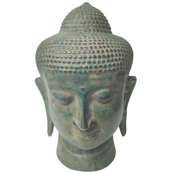 YOMANIS Bali Art Bronze Antik –Limitierte Skulptur – Buddha Kopf – Lord Buddha – Hindu Figur Spirituell – Meditation und Buddha Deko Bad Highlight [20x12x13cm] M