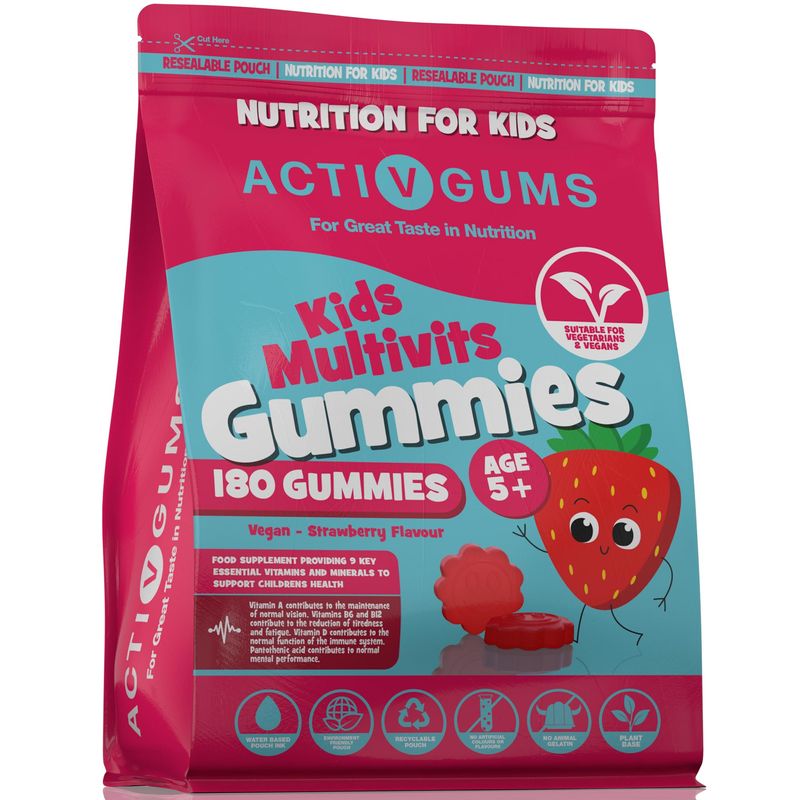Plant Based Kids Multivitamin Gummies - Multivitamin For Kids Immune Support With Vitamins A, C, D3, E, B6 & B12, Zinc & Iodine - Children's Vitamins Chewable Formula For Strong Health