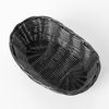 [Pack of 2] Oval Black 23cm Poly Rattan Wicker Storage Baskets