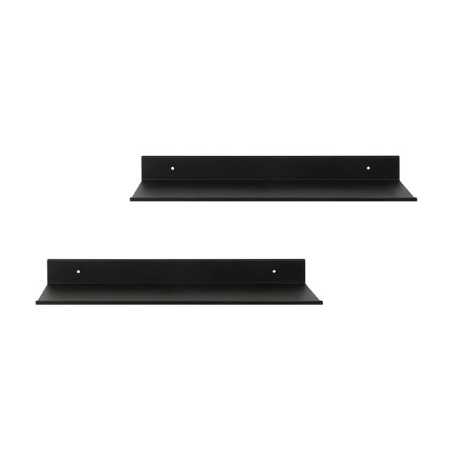 Z metnal Bathroom Shelf, Floating Shelves, Metal Display Wall Shelf, Aluminum, Wall Mounted, Matt Black,16 inch, 2 Pack