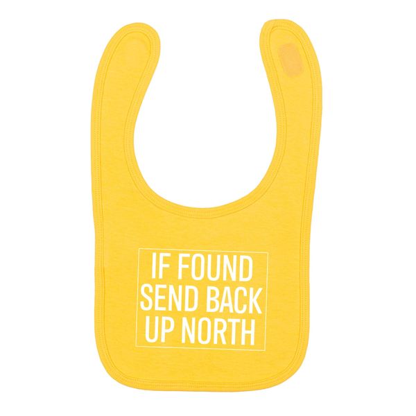 Flox Creative Yellow Bib If Found Send Back Up North