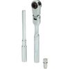 KS Tools 918.1590 1/4 Inch Bit Joint Reversible Ratchet Set with Plug Adapter for Sockets, 3-Piece