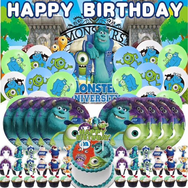 Monsters University Party Supplies Plates Decorations Birthday Cake Topper Banner Decor Backdrop Balloons