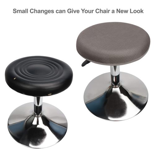 HuaLiSiJi Round Stool Covers Round Bar Stool Covers Grey, Washable Easy Care Mesh Breathable, for 12-15.7in/30-40cm Round Stool Diameter (2Pcs Grey)