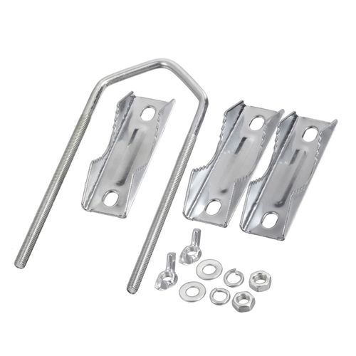 Superbat Antenna Mast Clamps U-Bolt Mounting Hardware Bracket & V Jaw Block (2Pcs) for TV CB Ham Outside Home Antenna Double Pipe-Mounting etc.