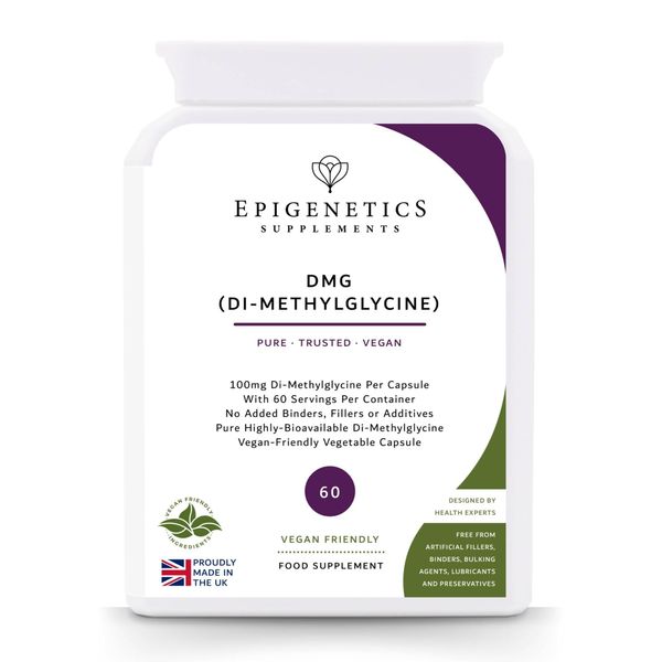 DMG Dimethylglycine 100mg | 2 Months Supply | 100% Pure & Natural Dimethylglycine HCl (DMG) | Vegan Friendly Capsules | Made in UK by Epigenetics