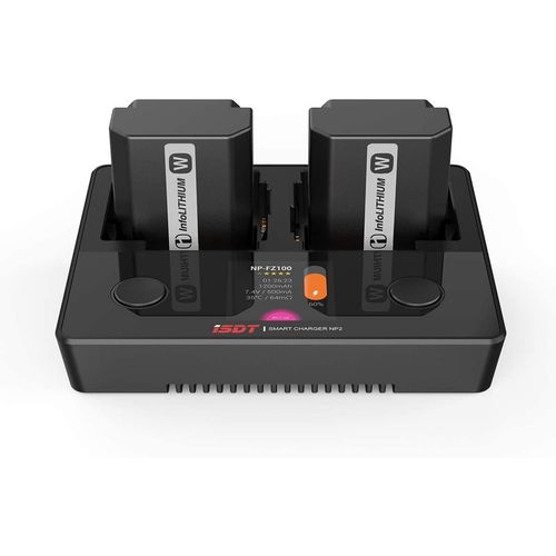ISDT NP2 NP-FZ100 NP-FW50 NP-BX1 Battery Charger Set, Max 25W Type-C Input, 90 Mins Full Charge for Sony A9 A7III A7RIII / Various Cameras Batteries Cyber-Shot DSC-RX100/RX100 V,HDR-CX405