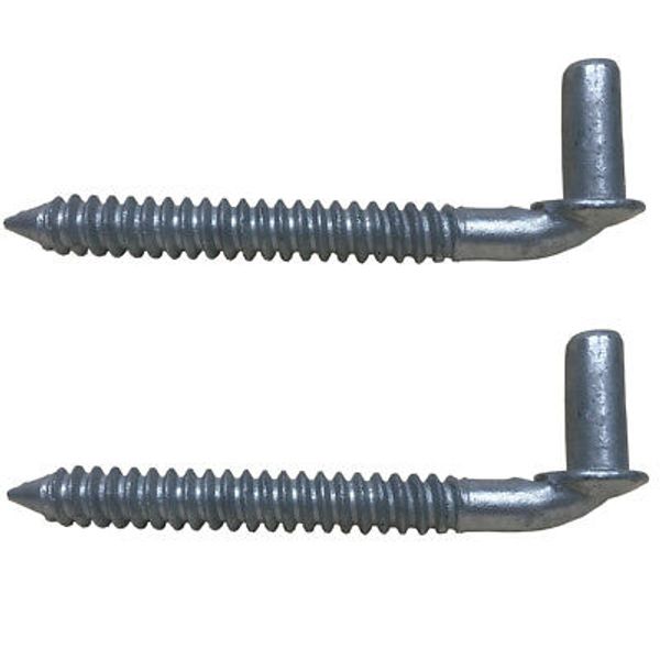 Chain Link Lag screw Gate 5/8" Hinge Post Side Wood Bolt Galvanized Steel Pair