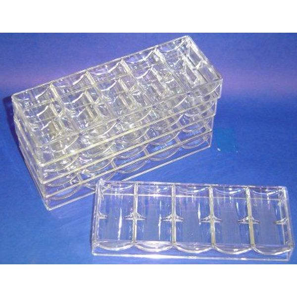 Brybelly Clear Acrylic Poker Chip Rack/Tray - Set of 5