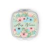 Personalised And Blue Floral Compact Pocket Mirror Any Name Initials Custom Monogram