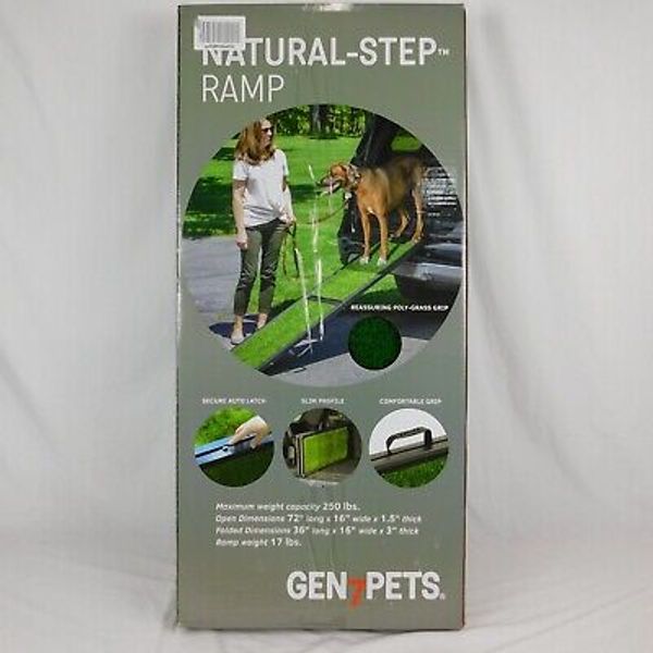 Gen7Pets Natural Step Bi Fold Pet Dog Ramp G7572NS Grass 72" x 16" Vehicles