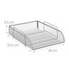 Relaxdays Stackable Metal Document Holder, Silver, 33.5 x 26 x 8.5 cm