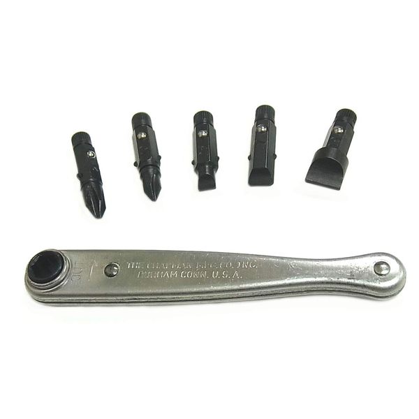 CHAPMAN TOOLS DAIKITOOL Chapman Midget Ratchet + Plus Bit - Minus Bit Bag Set