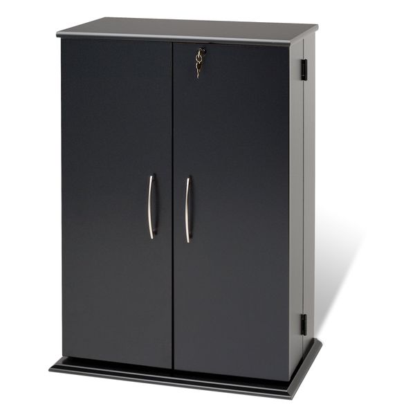 Prepac Locking Media Storage Cabinet, Black