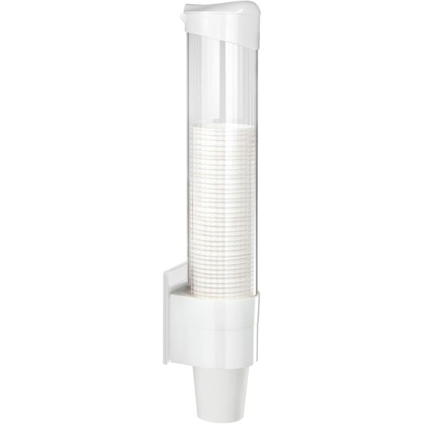 Cup Dispenser Medium Pull Type, Paste or Screw Plate Mountable Cup Holder, Fits