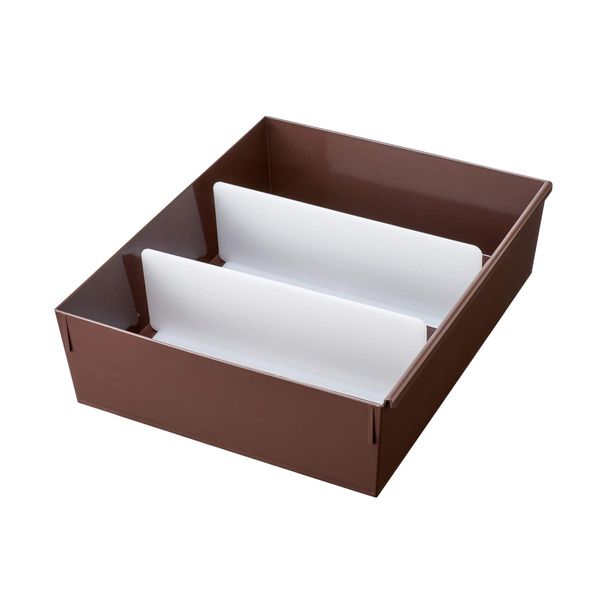 LIKE-IT ST-03 Storage Case, Drawer, Organizing Tray, Clothes, Divider Storage, T-shirt Case, Includes 2 Divider Boards, Approx. Width 10.6 x Depth 13.0 x Height 3.7 inches (27 x 33 x 9.5 cm), Brown,