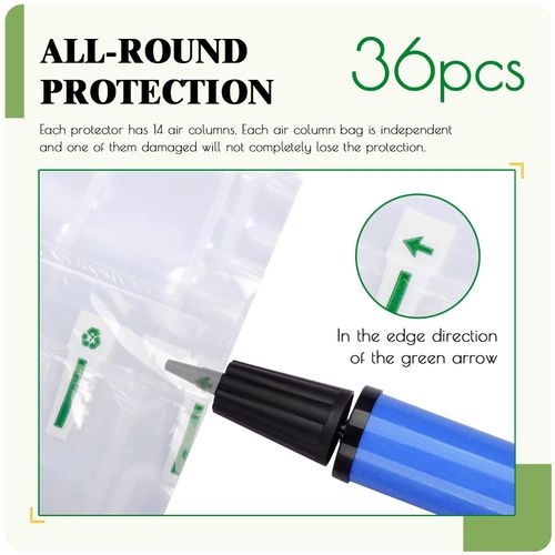 GIEMSON Wine Bottle Protector Travel Bags, 36 Packs Inflatable Air Column Packaging Bubble Cushion Wrap for Suitcase Luggage Airplane, Safety Shipping