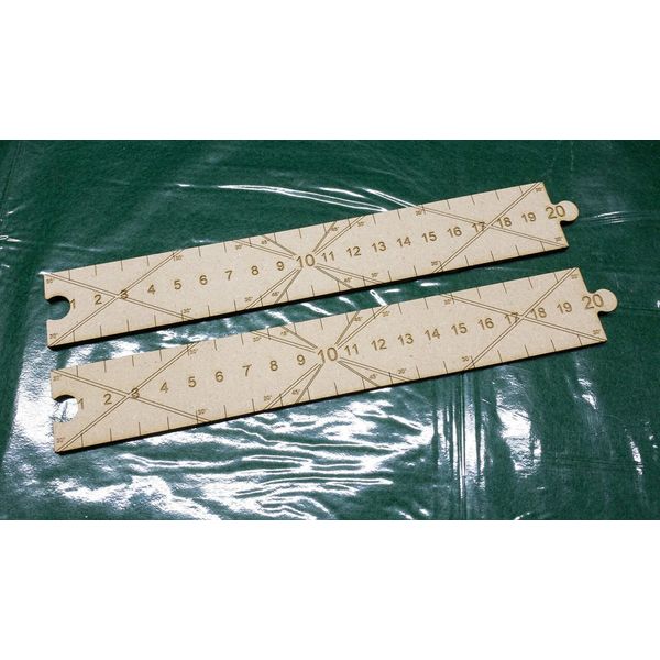 GameCraft Miniatures Cruel Seas Ruler Set - (Durable MDF)