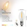 2 Pack Accessory Cord with 2 C7 Led Light Bulb Candelabra-Base E12 Socket White