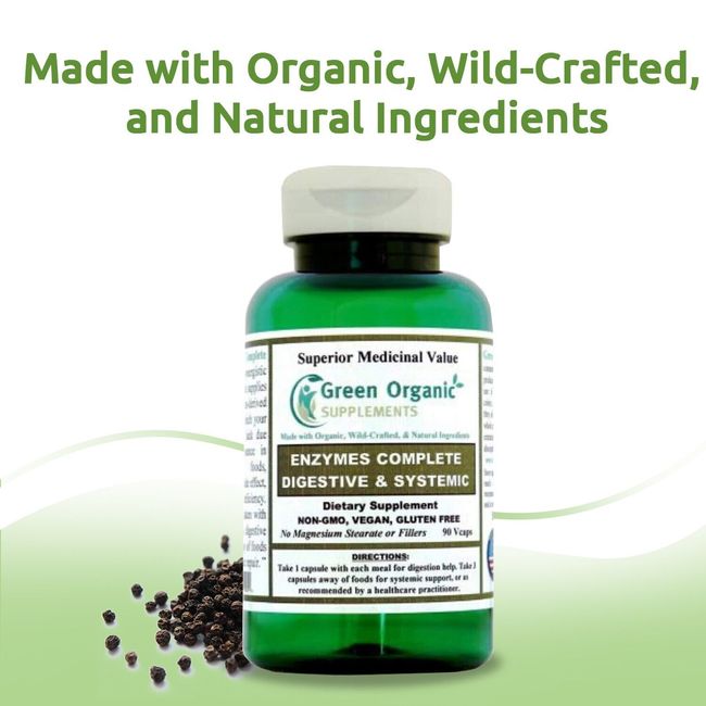 Green Organic Supplements Enzymes Complete, Digestive & Systemic