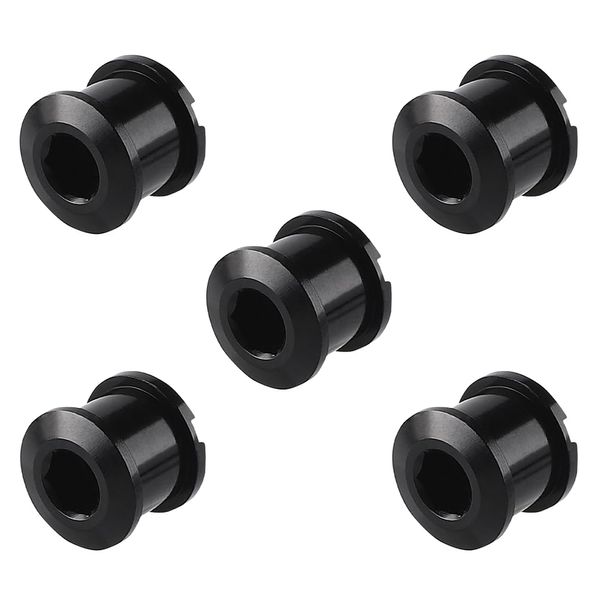 lifactlab. Chainring Bolts Bicycle Front Gear Fastening Screws, Lightweight Aluminum Alloy, Pack of 5 (For Double, Black)